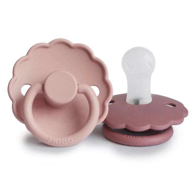 2 chupetas daisy dusty rose/blush SILICONE FRIGG