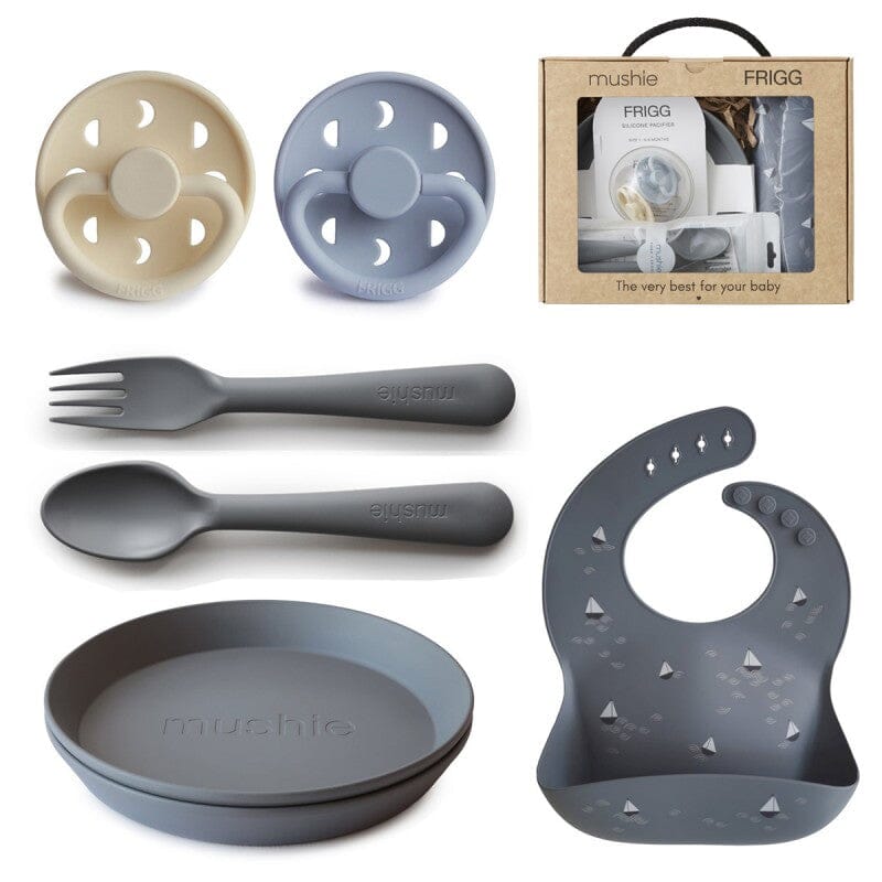 Caixa-presente alimentação expert baby azul Pacifier mushie