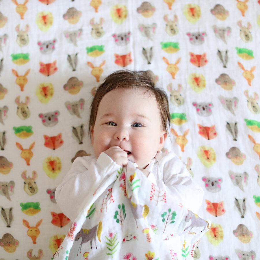 Musselina 120 cm animais Muslins Fox in the attic