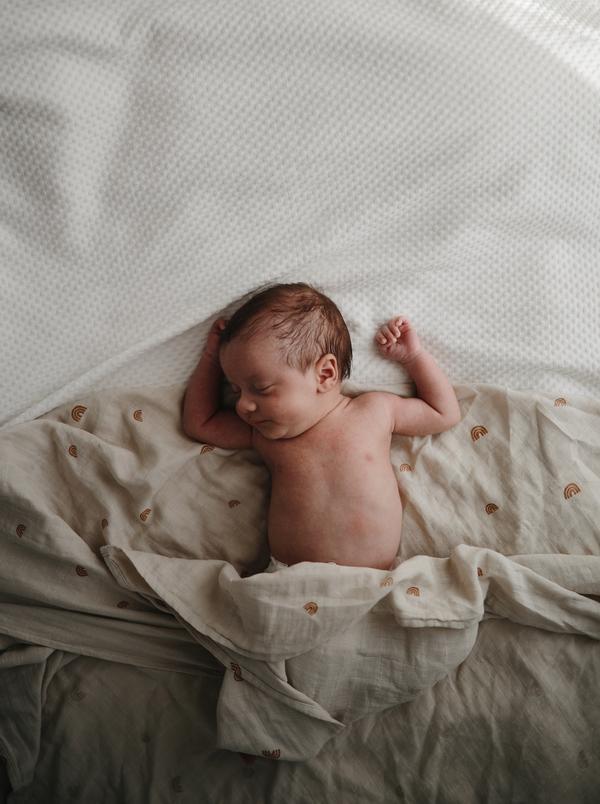 Muslin swaddle rainbow mushie muslin mushie