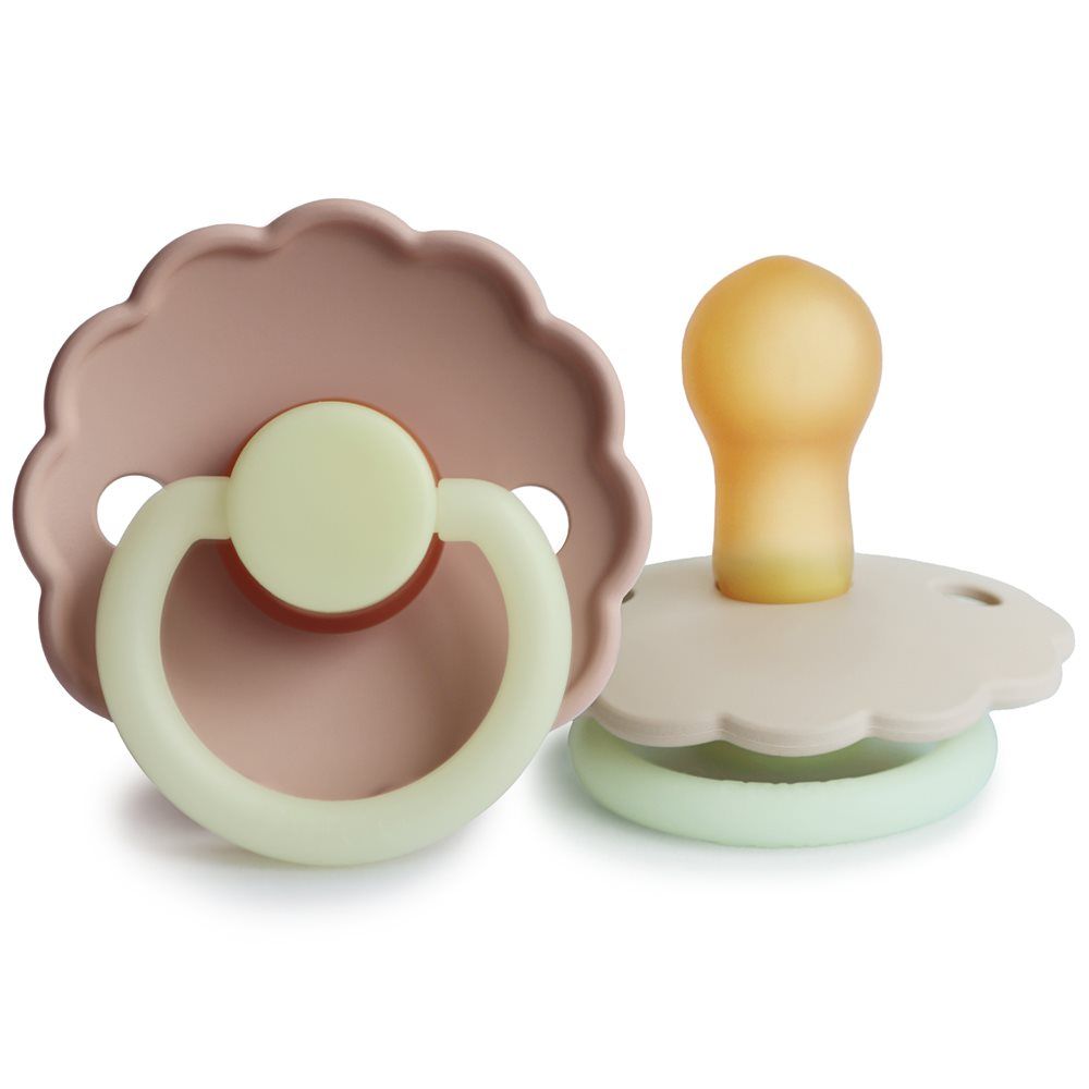 2-pack daisy pacifier blush night/cream night FRIGG Pacifier FRIGG 0-6M