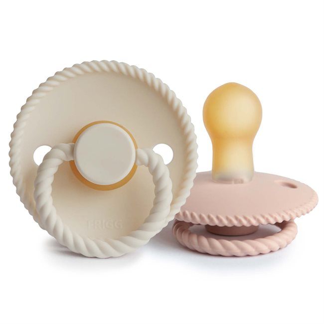 2-pack rope pacifier blush/cream FRIGG Pacifier FRIGG 0-6M