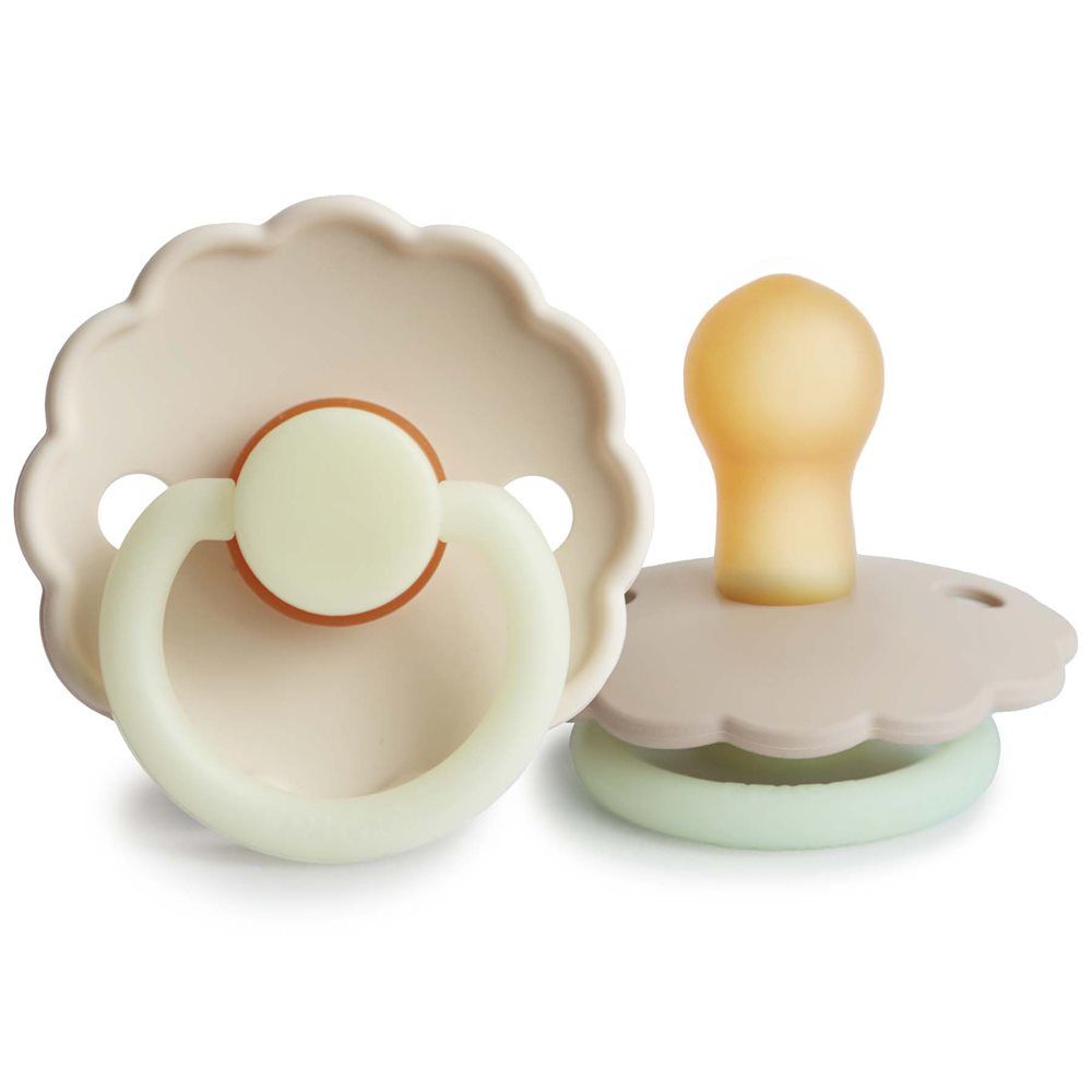 2-pack daisy pacifier croissant night/cream night FRIGG Pacifier FRIGG 0-6M