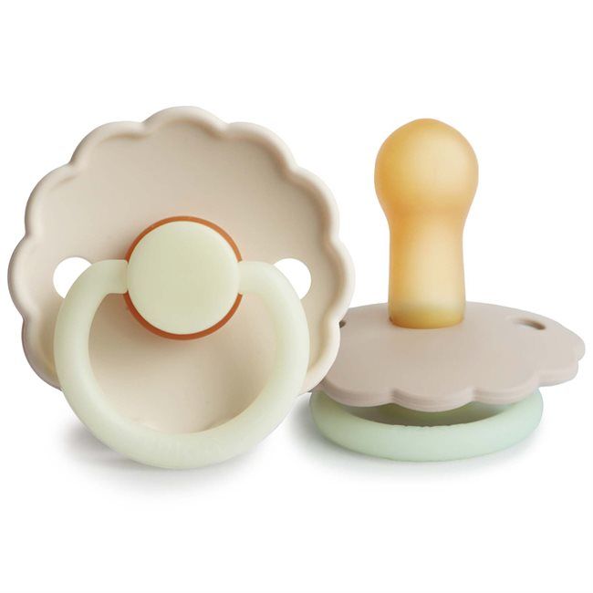2-pack daisy pacifier croissant night/cream night FRIGG Pacifier FRIGG 6-18M