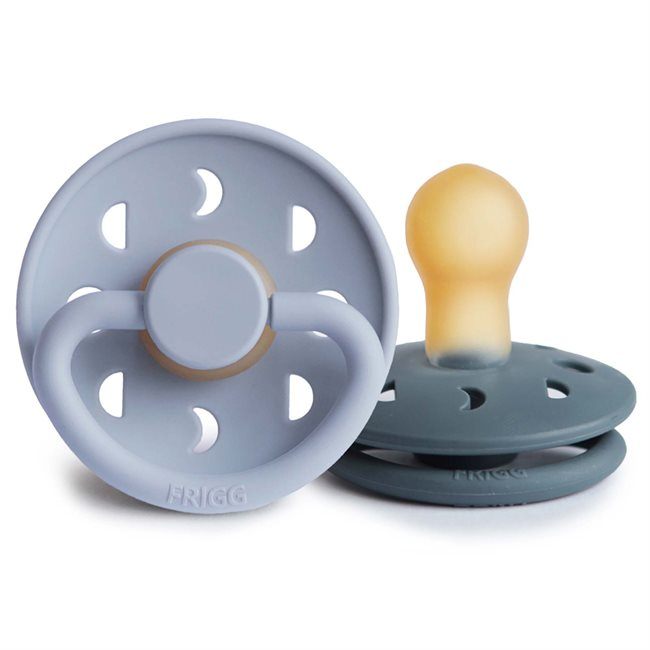 2-pack moon phase pacifier powder blue/slate FRIGG Pacifier FRIGG 0-6M