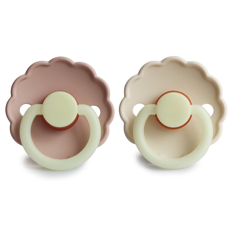 2-pack daisy pacifier blush night/cream night FRIGG Pacifier FRIGG