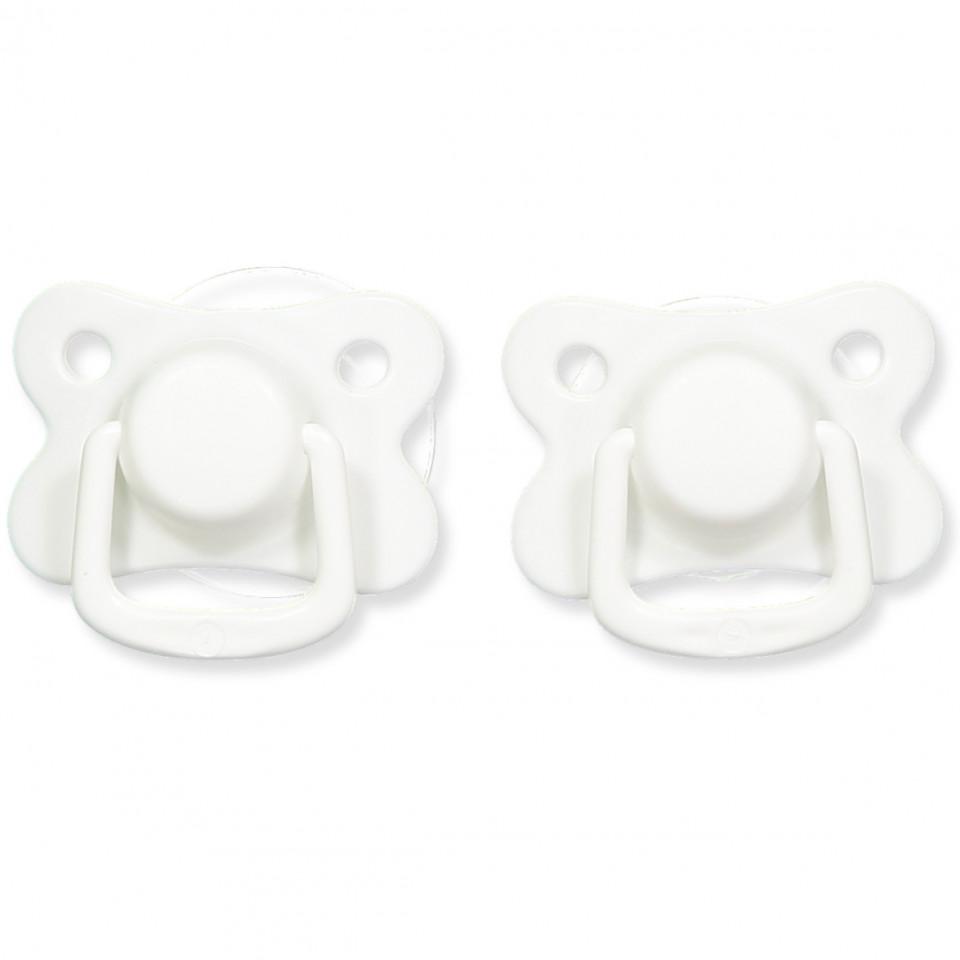 2 chupetas simétricas silicone branco