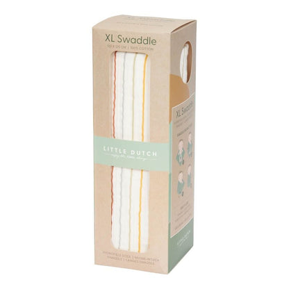 Musselina swaddle 120 cm vintage stripes Muslin Little Dutch 