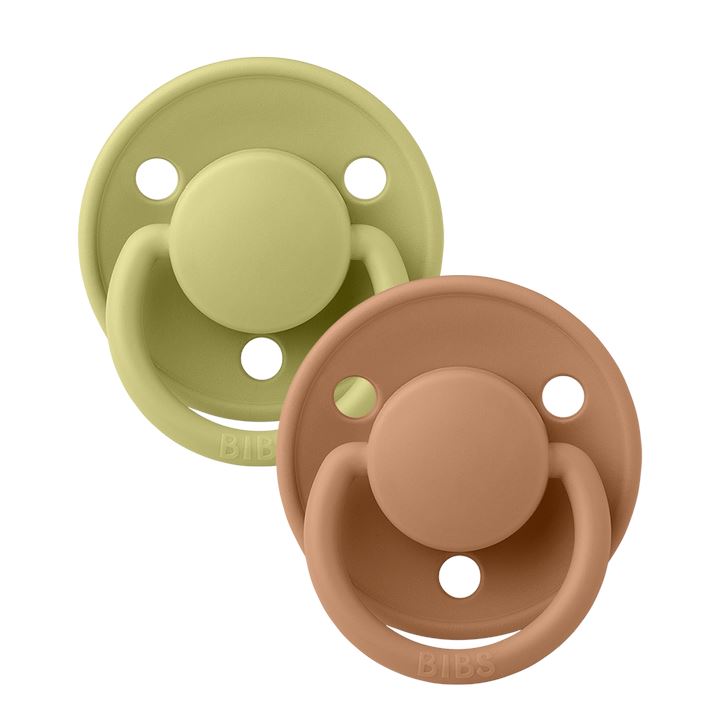 2 chupetas BIBS De Lux látex meadow | earth