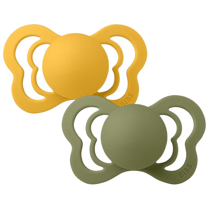 2-pack Bibs couture pacifier silicone honey bee | olive Pacifier BIBS 