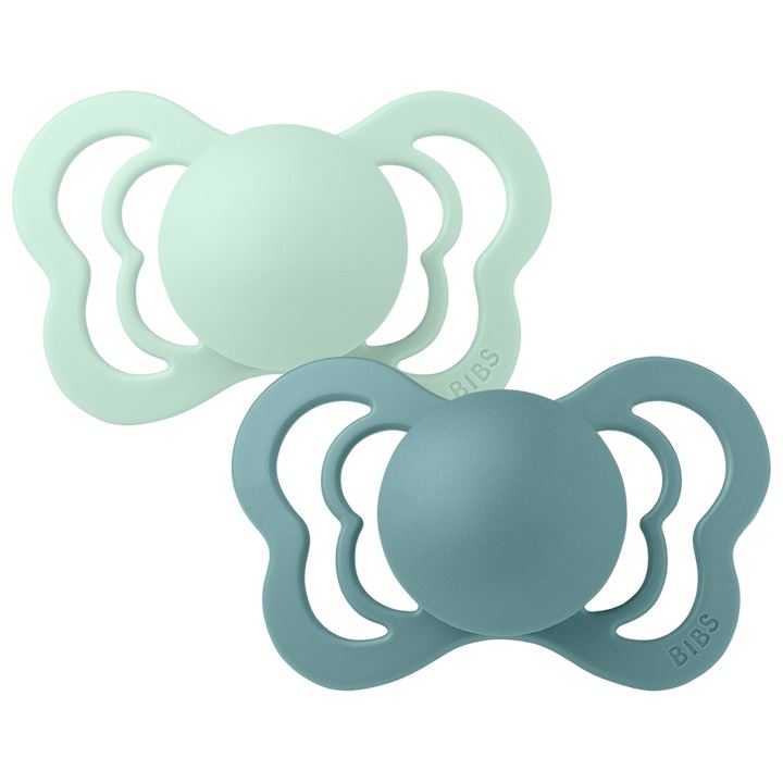 2 chupetas anatómicas silicone BIBS Couture nordic mint | island sea