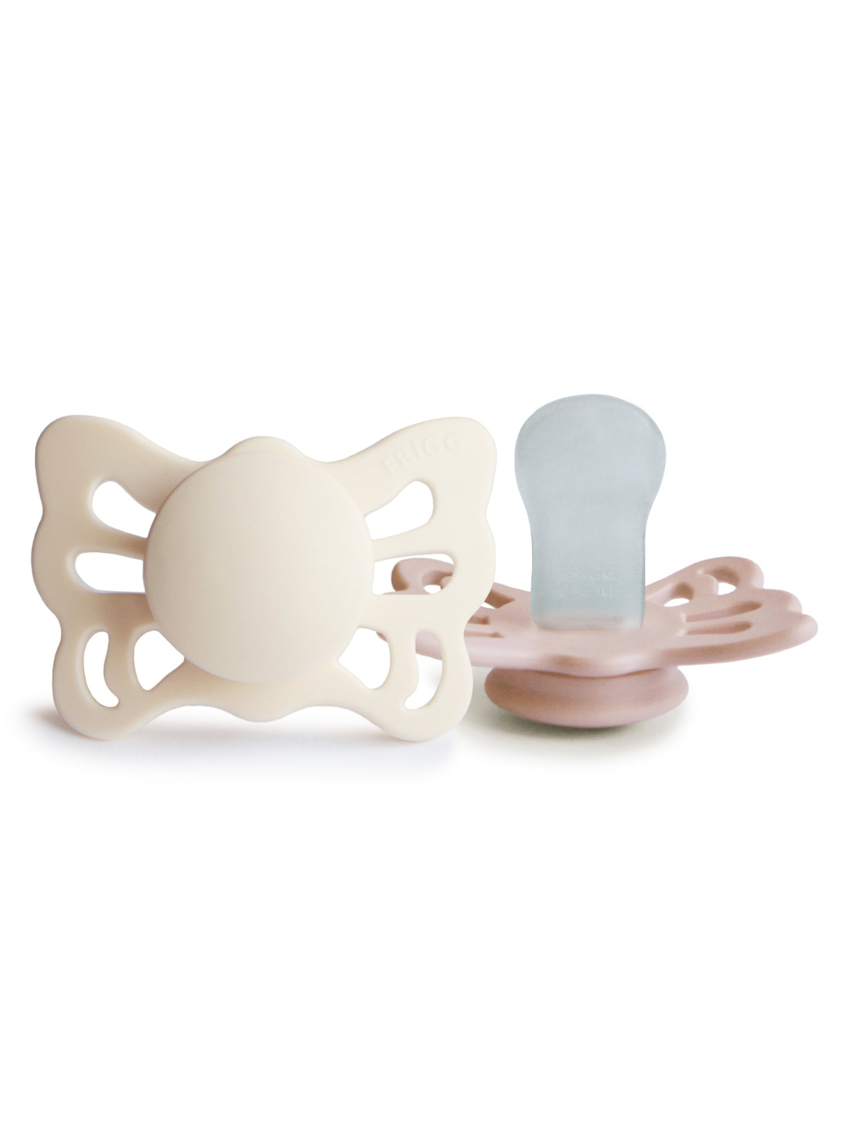 2 chupetas anatómicas Butterfly cream | blush SILICONE Frigg