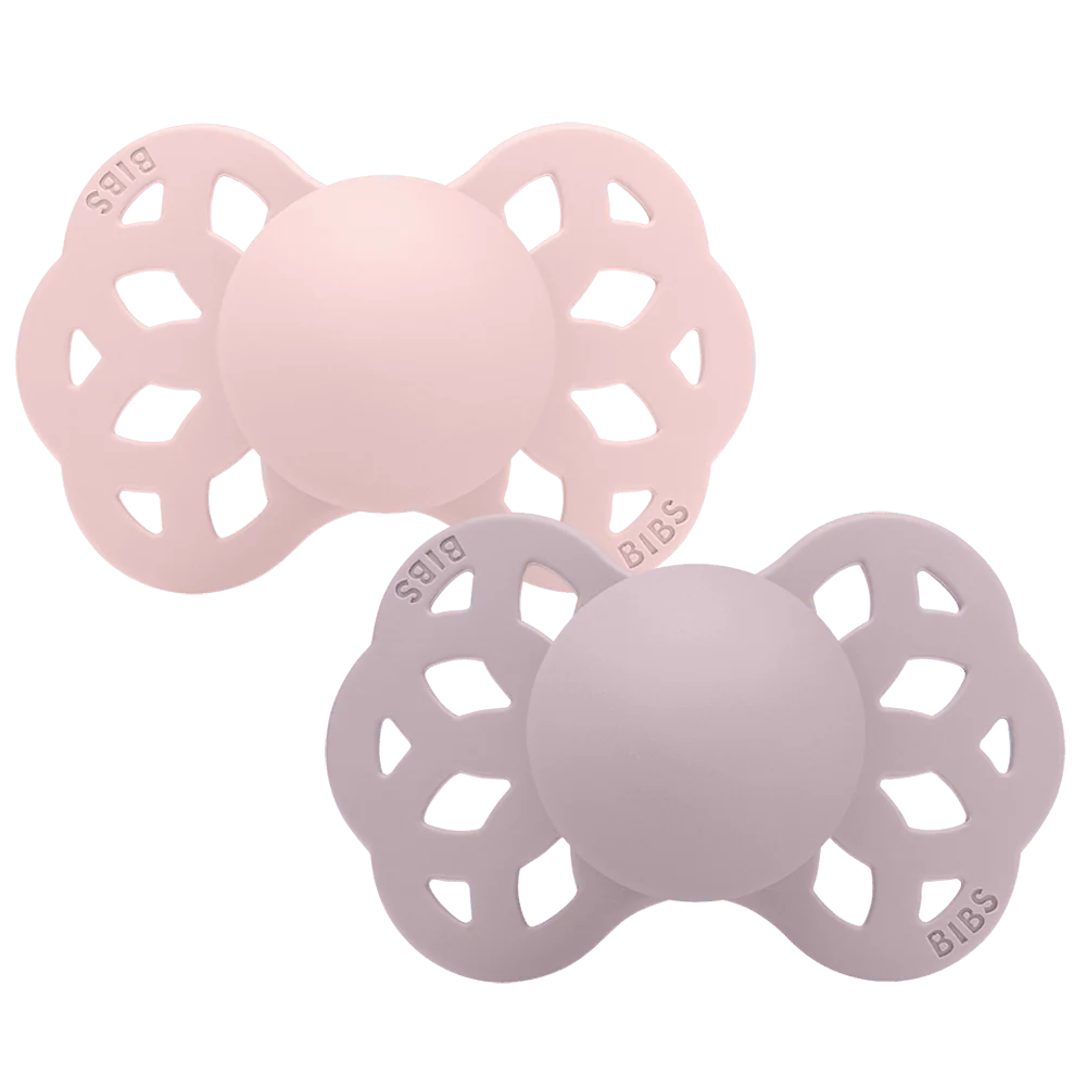 2 chupetas BIBS Infinity anatómica silicone blossom | dusky lilac