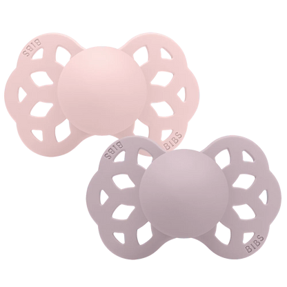 2 chupetas BIBS Infinity anatómica silicone blossom | dusky lilac