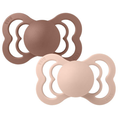 2 chupetas BIBS Supreme látex woodchuck | blush Pacifier BIBS 