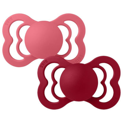 2 chupetas BIBS Supreme látex coral | ruby Pacifier BIBS 