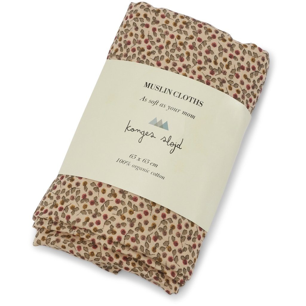 3 pack muslin cloth - rosaraie red Konges sløjd Muslin Konges sløjd 