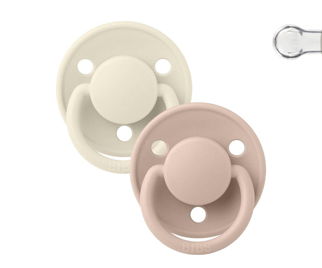 2-pack Bibs De Lux ivory | blush one size Pacifier BIBS 