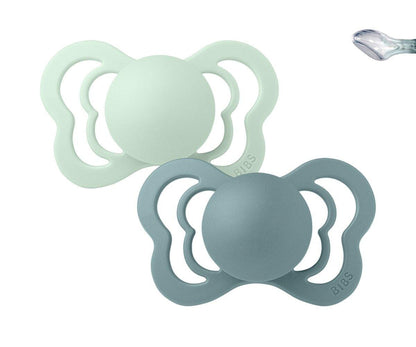 2 chupetas anatómicas silicone BIBS Couture nordic mint | island sea