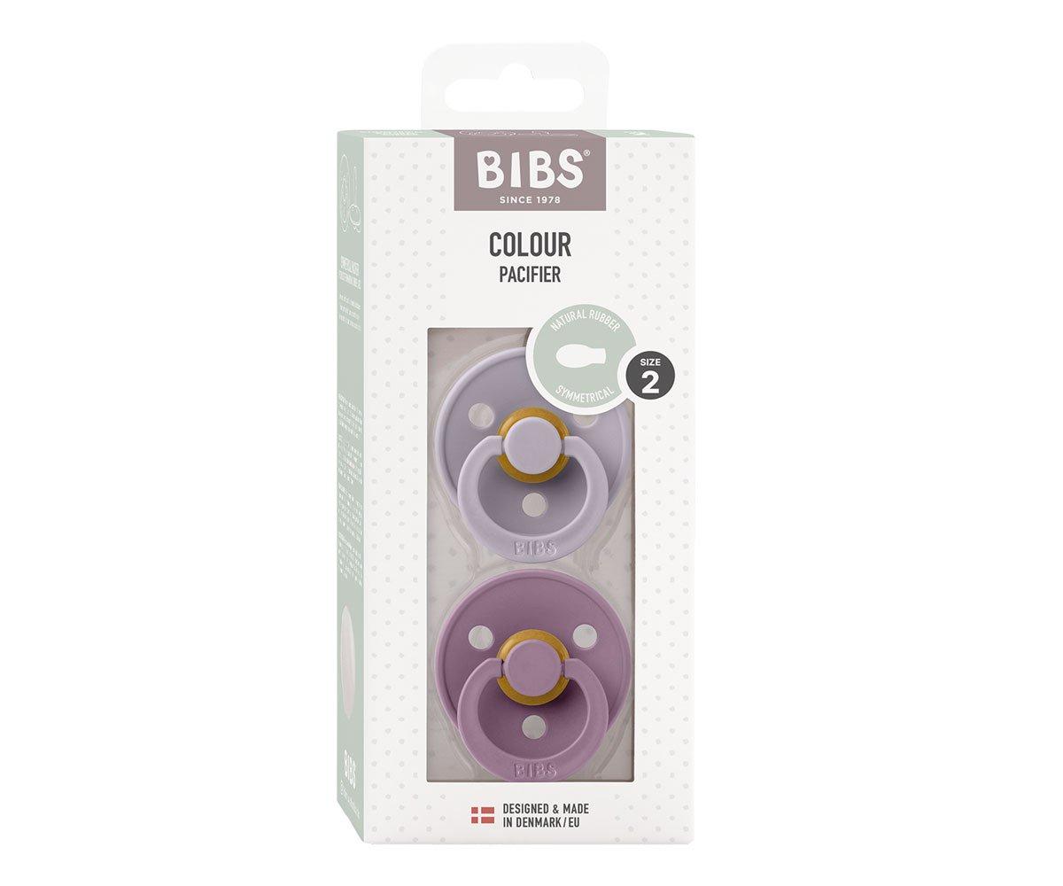 2 Chupetas BIBS Colour simétrica fossil grey | mauve pacifier BIBS 