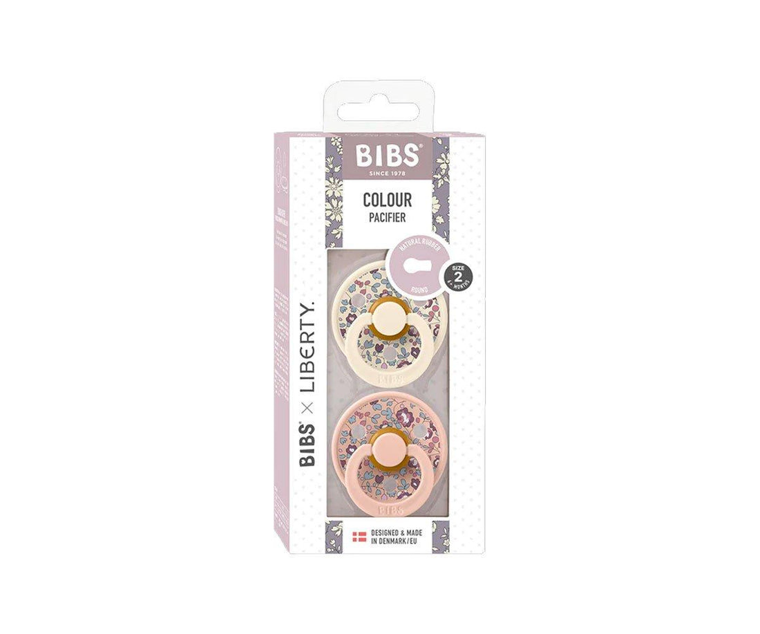 2 chupetas simétricas BIBS x Liberty Colour Eloise blush mix