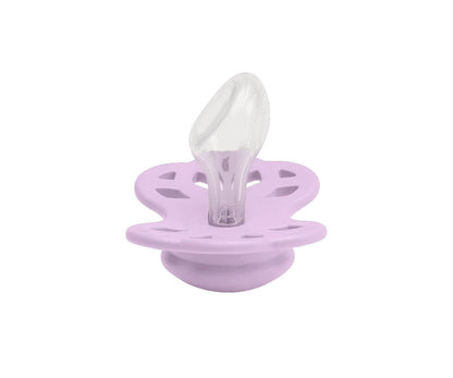 2 chupetas BIBS Infinity anatómica silicone pale butter | violet sky
