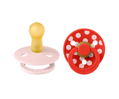 2 chupetas redondas BIBS Studio Bolinhas Blossom/Candy Apple