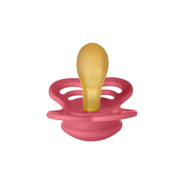 2 chupetas BIBS Supreme látex coral | ruby Pacifier BIBS 