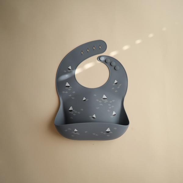 Silicone baby bib boat mushie bib mushie 