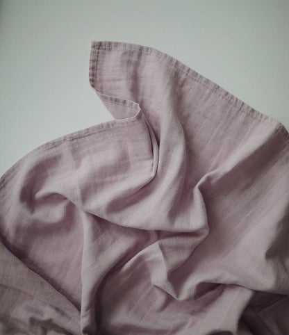 Muslin swaddle soft mauve mushie muslin mushie 