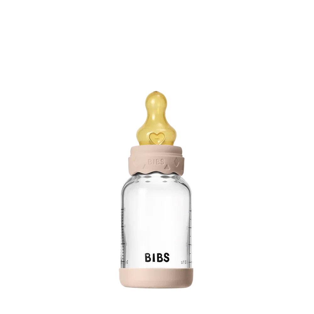 Biberão de vidro 120 ml + conjunto blush Boheme BIBS