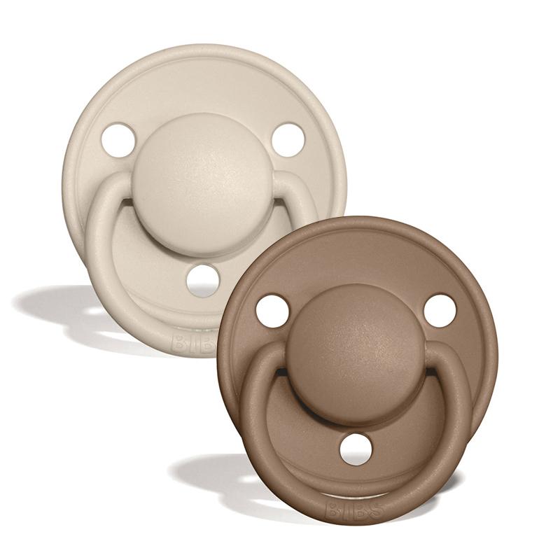 2 chupetas BIBS De Lux látex dark oak | vanilla