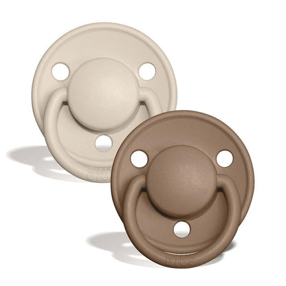 2 chupetas BIBS De Lux látex dark oak | vanilla