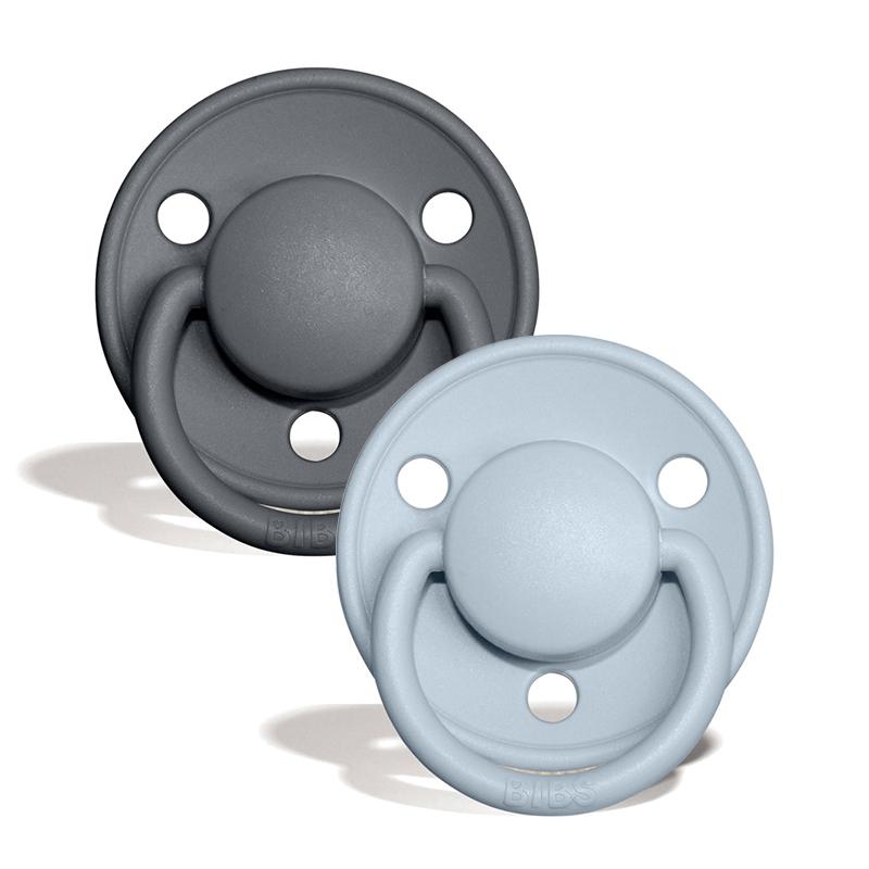 2 chupetas BIBS De Lux látex iron | baby blue