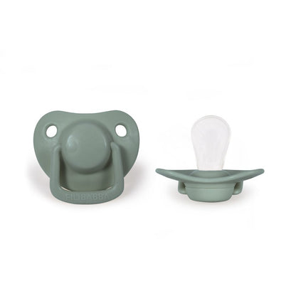 2 chupetas simétricas silicone moss green