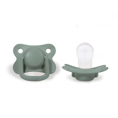 2 chupetas simétricas silicone moss green