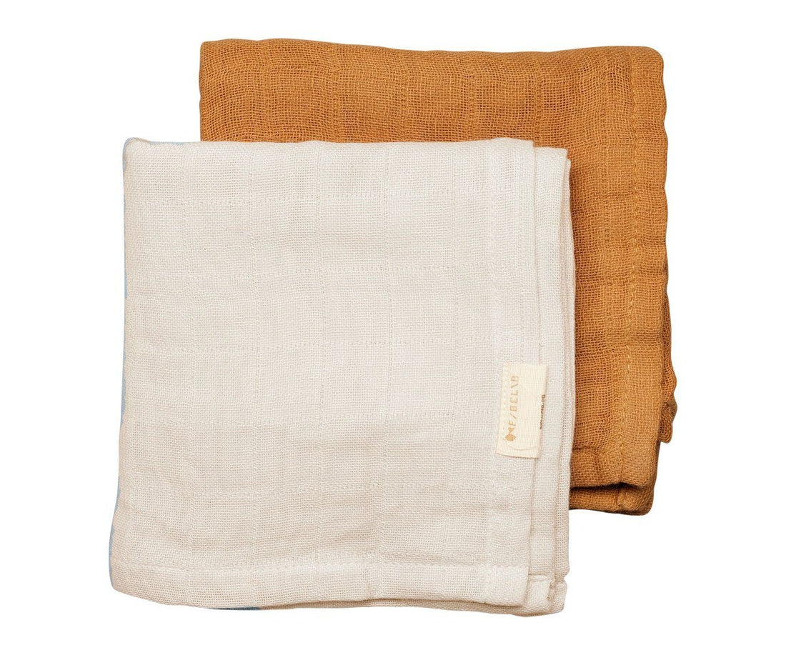 2 Pack - muslin natural/ochre Fabelab muslin Fabelab