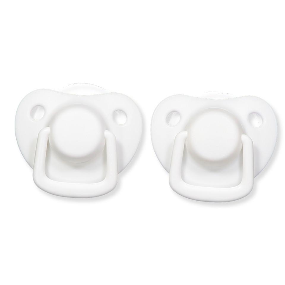 2 chupetas simétricas silicone branco