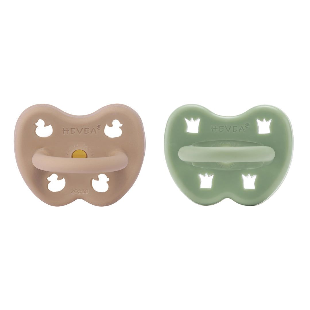 2 chupetas redondas látex tan | moss green 3-36 M