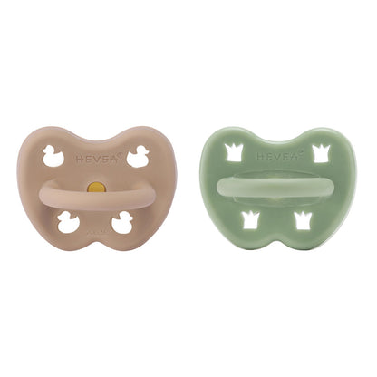 2 chupetas redondas látex tan | moss green 3-36 M