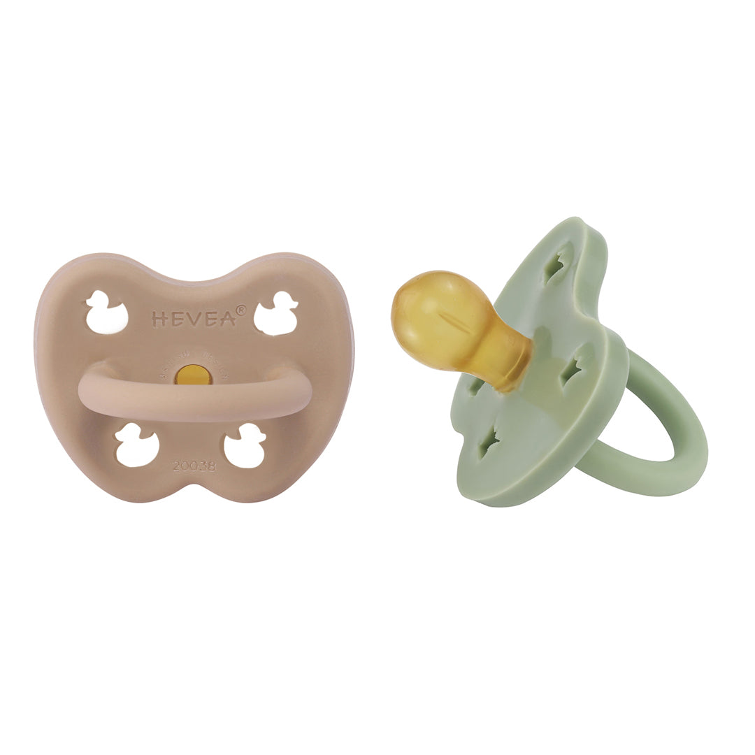 2 chupetas redondas látex tan | moss green 3-36 M