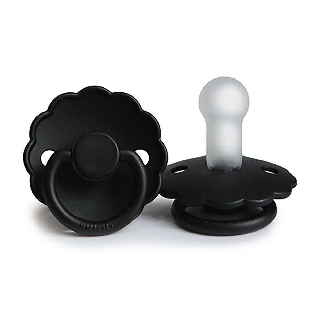 Chupeta redonda silicone daisy preto