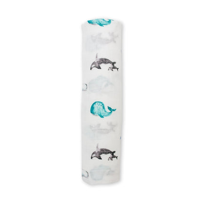 Musselina swaddle bambu whale Lulujo 