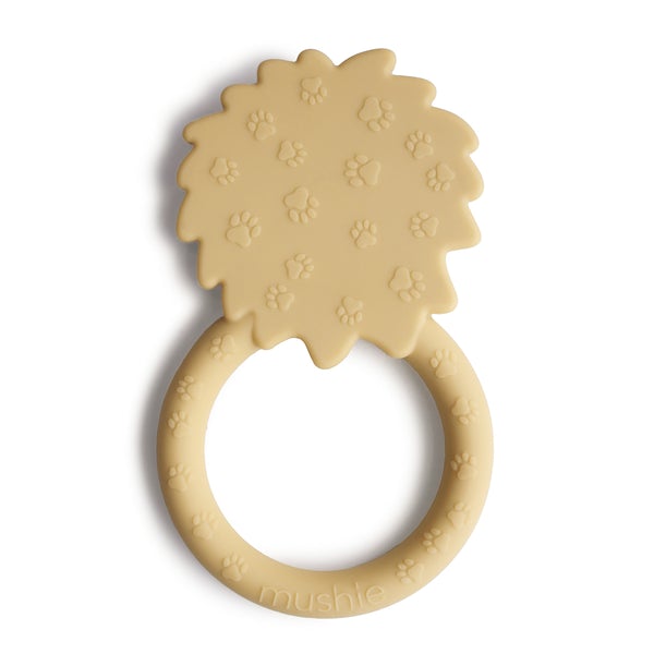 Mordedor leão soft yellow Teether mushie 