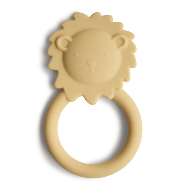 Mordedor leão soft yellow Teether mushie 