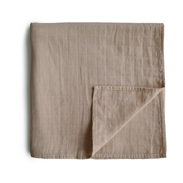 Muslin swaddle natural mushie muslin mushie 