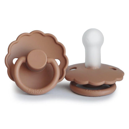 Chupeta redonda silicone daisy peach bronze