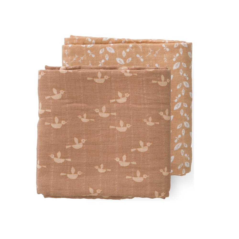 2 musselinas swaddle passarinhos 120 cm Muslin Fresk