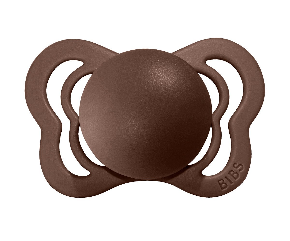 2-pack Bibs couture pacifier latex 0-6 M mocha + vanilla Pacifier Bibs 