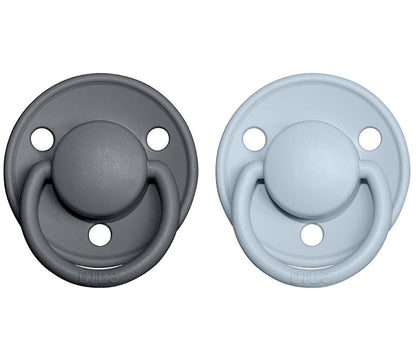 2 chupetas BIBS De Lux látex iron | baby blue